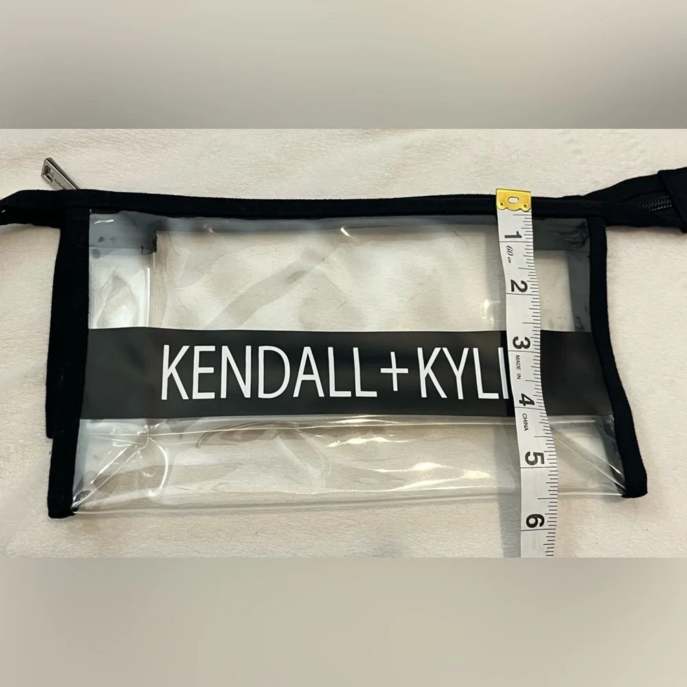 Kendall & Kylie Transparent Cosmetics Bag with Black Accents and Zipper - Picture 9 of 10